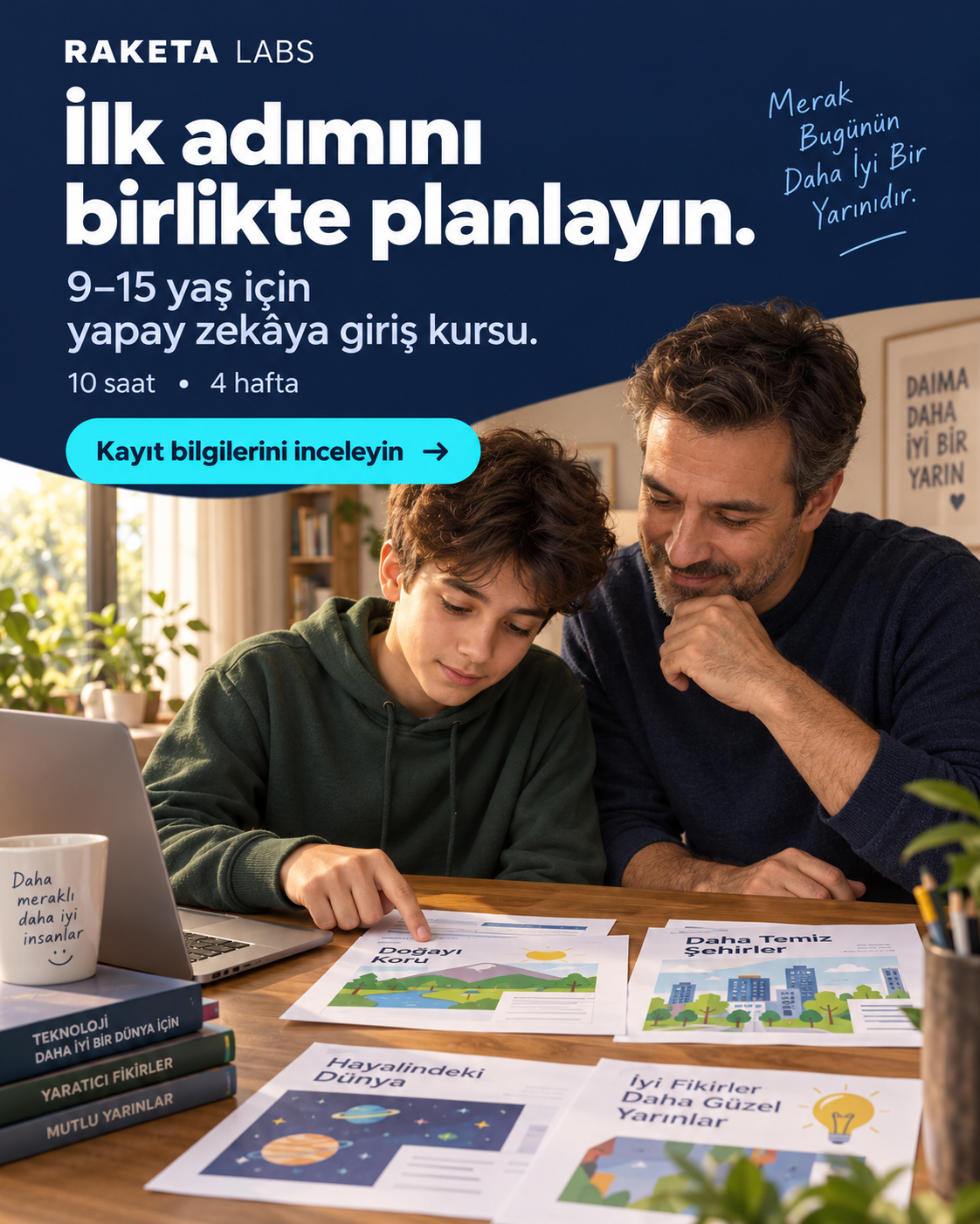 İlk adımını birlikte planlayın — Raketa Labs kurs afişi
